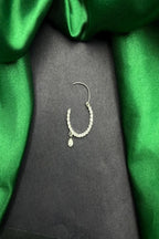 Vastrabhushan Crystal Teardrop Nose Ring | Silver Indian Nath, Pierced | Grocsy