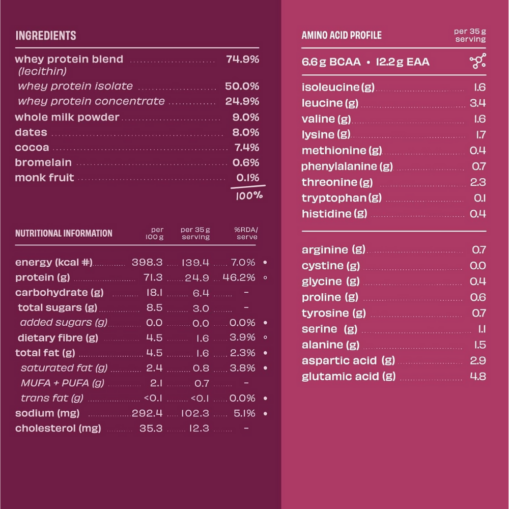 The Whole Truth Whey Protein Isolate+Concentrate - Light Cocoa | Grocsy