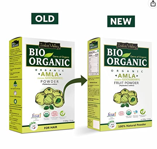 Indus Valley Bio Organic Amla (Indian Gooseberry) Powder For Hair | Grocsy