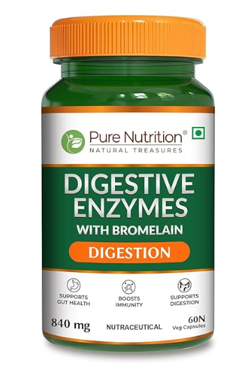 Pure Nutrition Digestive Enzymes with Bromelain Veg Capsules | Grocsy