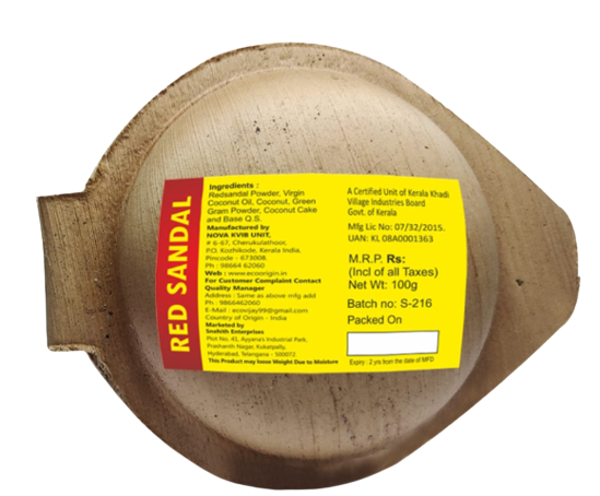 Khadi Eco Essentials Red Sandal Anti Tan Scrub Soap | Grocsy