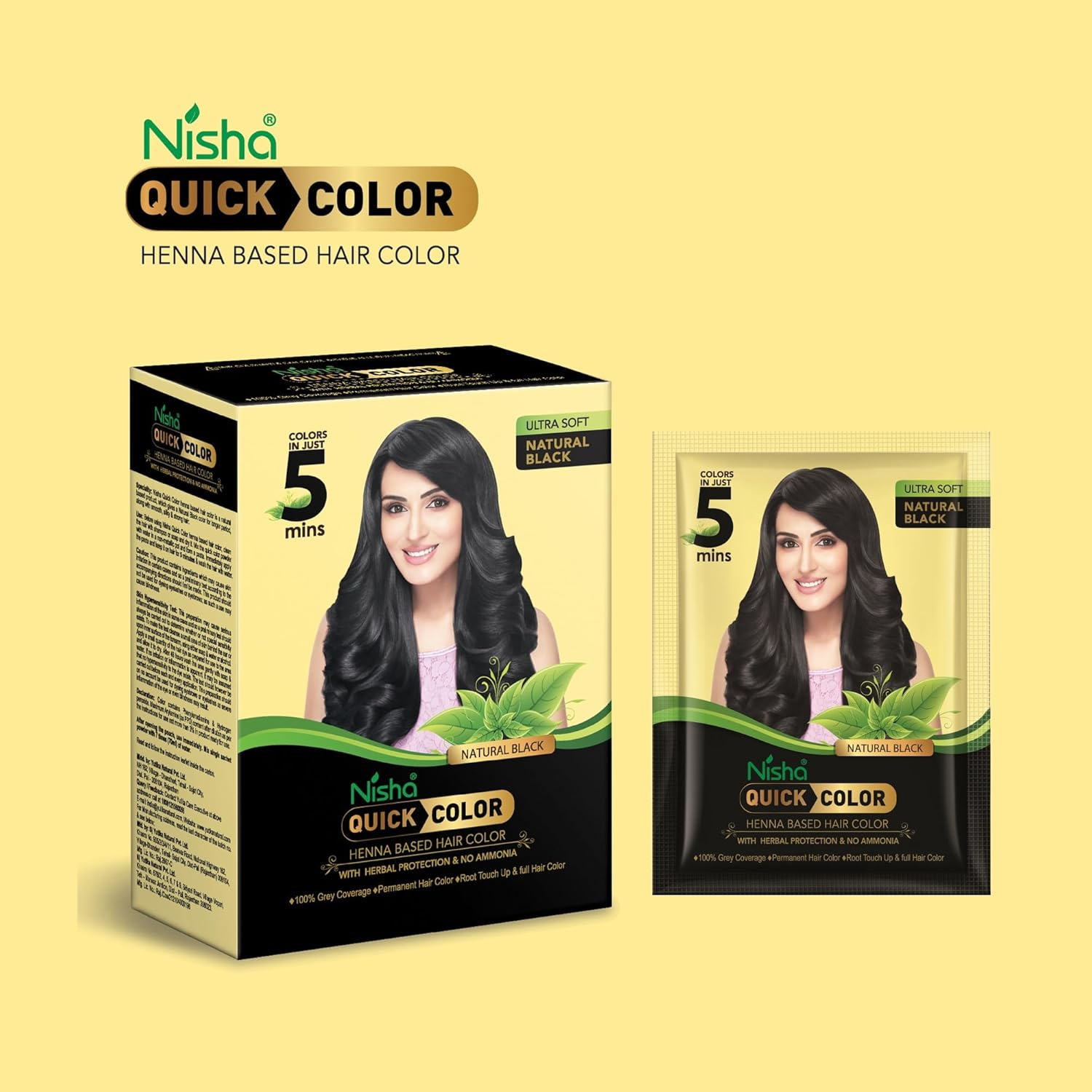 Nisha Henna Based Quick Hair Color Black | Grocsy