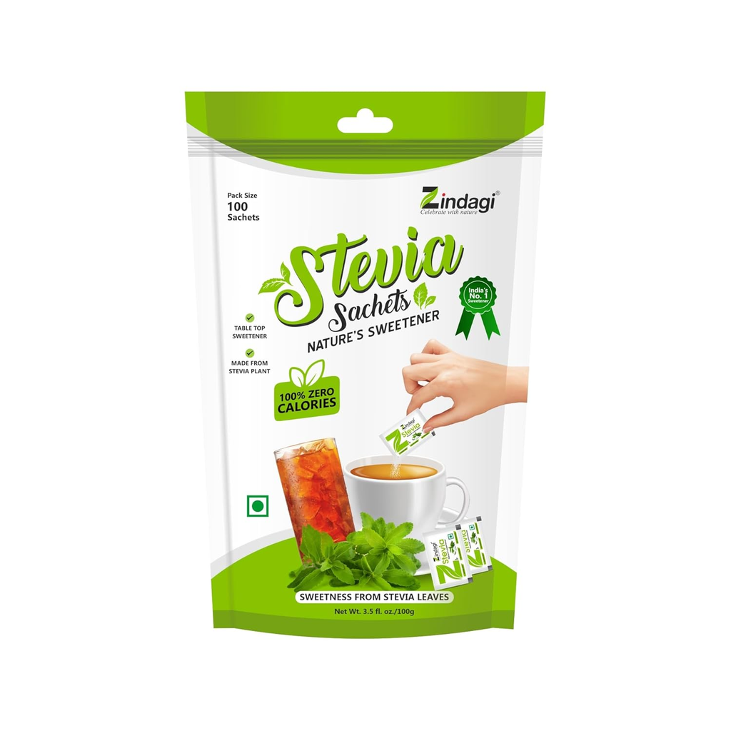 Zindagi Stevia Nature's Sweetener Sachets | Grocsy