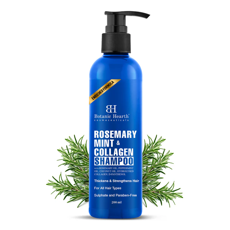 Botanic Hearth Rosemary Mint Shampoo with Peppermint Oil, Jojoba Oil & Collagen | Grocsy