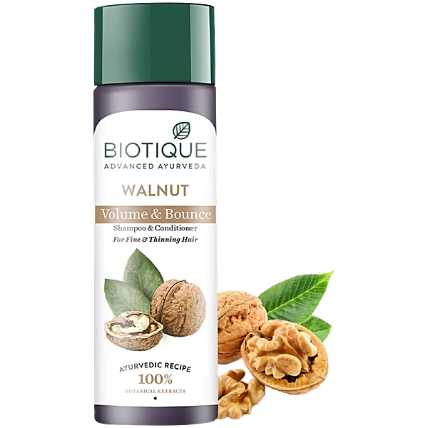 Biotique Advanced Ayurveda Bio Walnut Bark Volumizing Shampoo For Fine & Thinning Hair | Grocsy