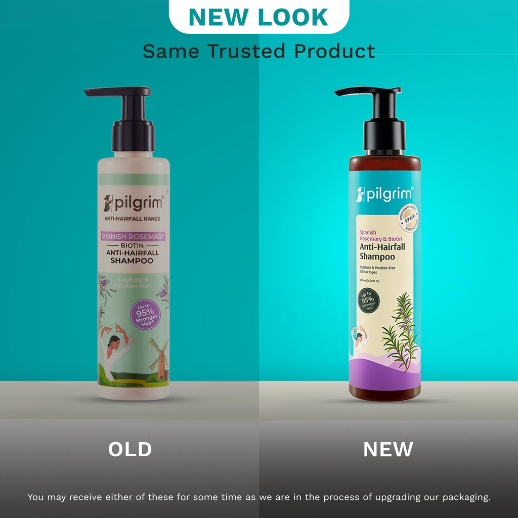 Pilgrim Spanish Rosemary & Biotin Anti Hairfall Shampoo For Reducing Hair Loss & Breakage | Grocsy