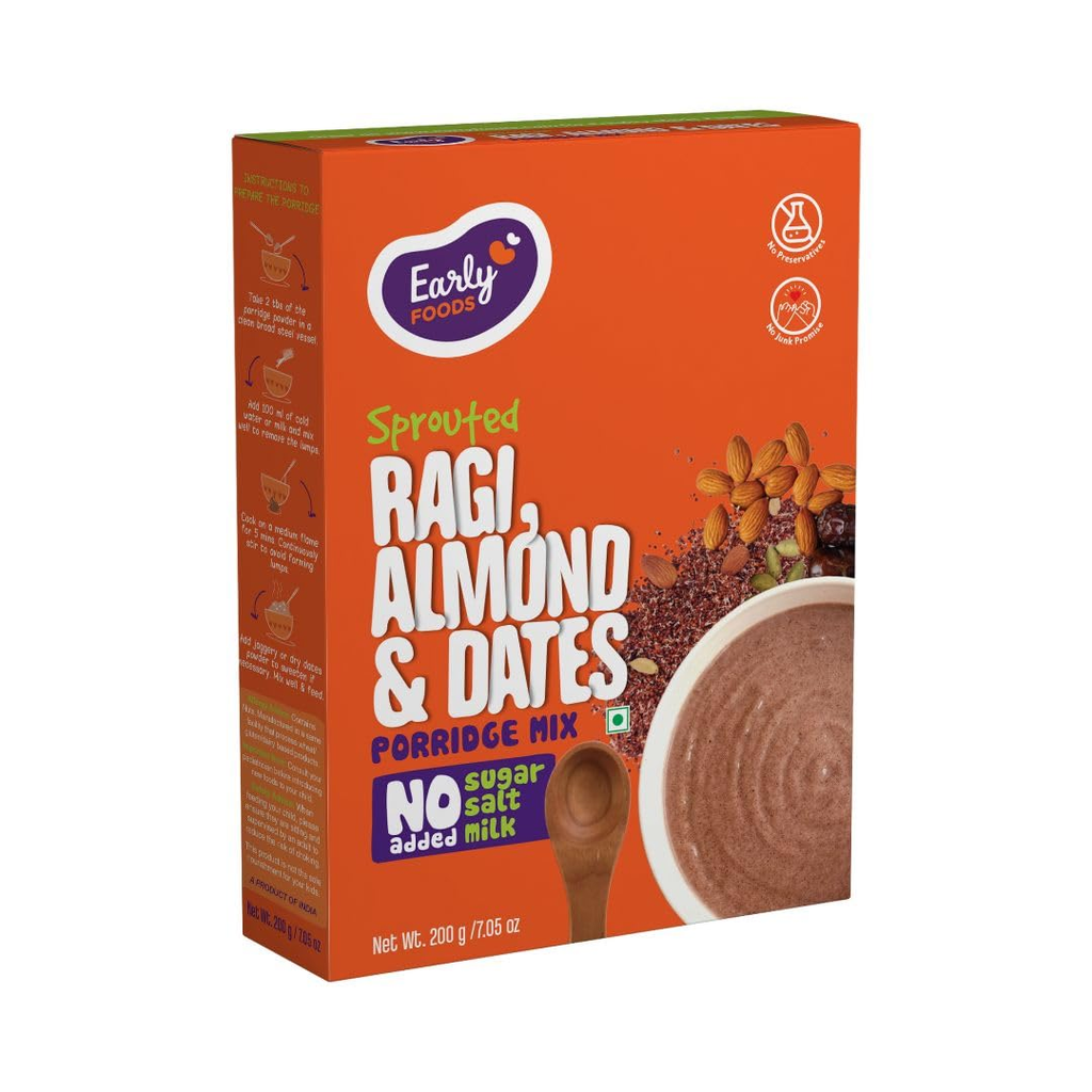 Early Foods Sprouted Ragi Almond Date Porridge Mix | Grocsy