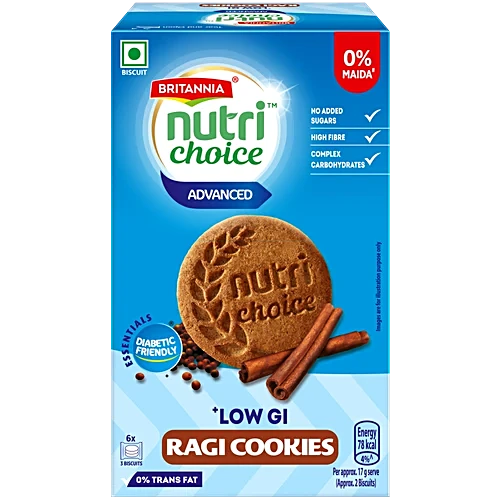 Britannia Nutri Choice Essentials Ragi Cookies - No Added Sugar | Grocsy
