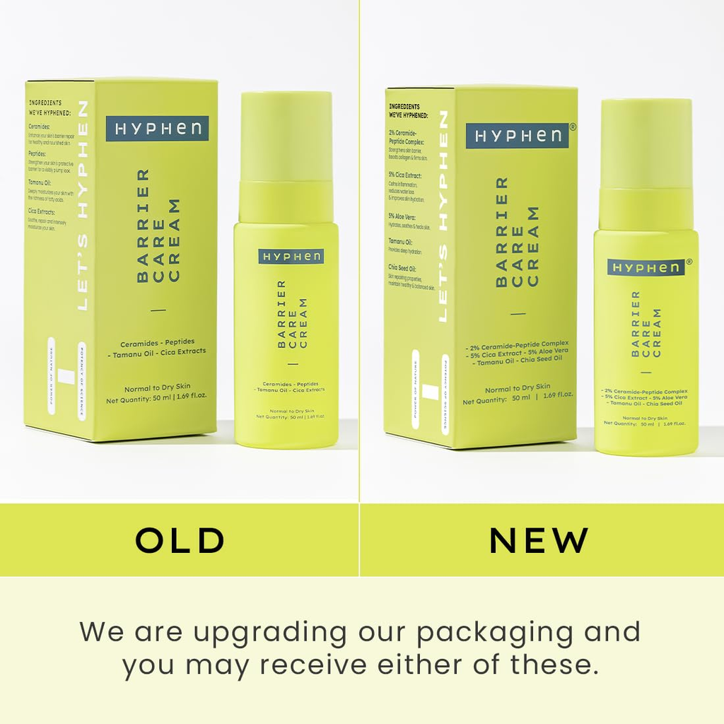 Hyphen By Kriti Sanon Barrier Care Cream For Dry Skin With Ceramide, Tamanu Oil, CICA Extracts, Instant Skin Hydration | Grocsy