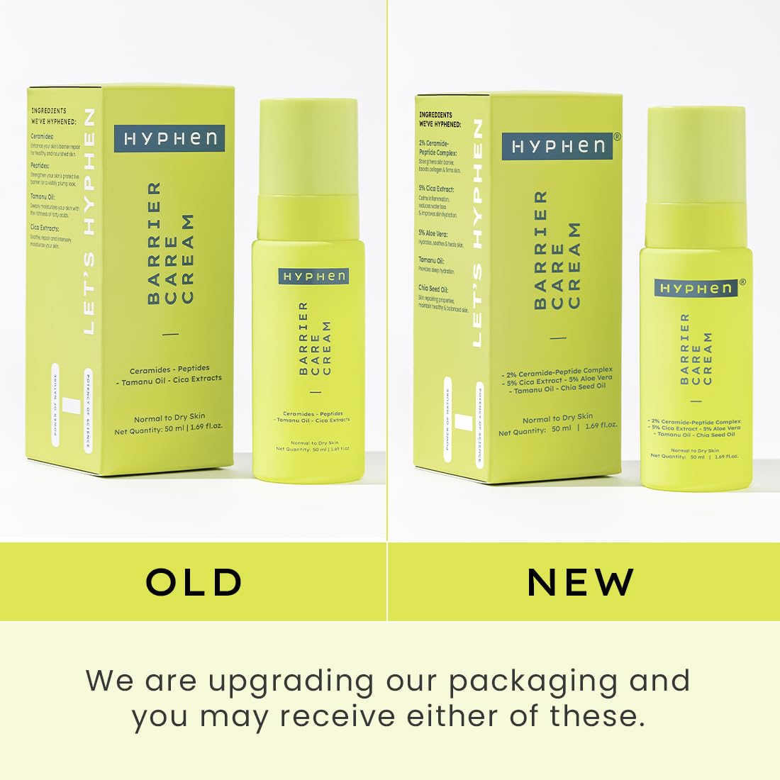 Hyphen By Kriti Sanon Barrier Care Cream For Dry Skin With Ceramide, Tamanu Oil, CICA Extracts, Instant Skin Hydration | Grocsy