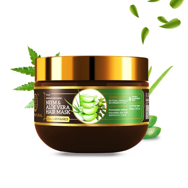 Khadi Natural Neem & Aloe Vera With Almond Oil & Coconut Oil Hair Mask | Grocsy