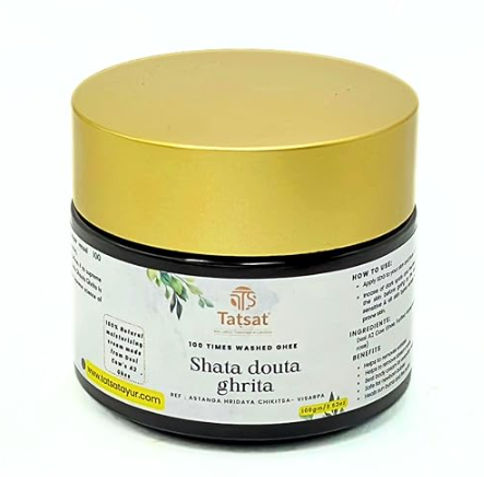 Tatsat Shata Dhauta Ghrita -100 Times Washed Desi Cow A2 Ghee moisturizing cream. Anti-Aging, Deep Nourishing & Skin Smoothing | Grocsy