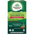 Organic India Tulsi Green Tea, Pomegranate, 25 Tea Bags | Grocsy