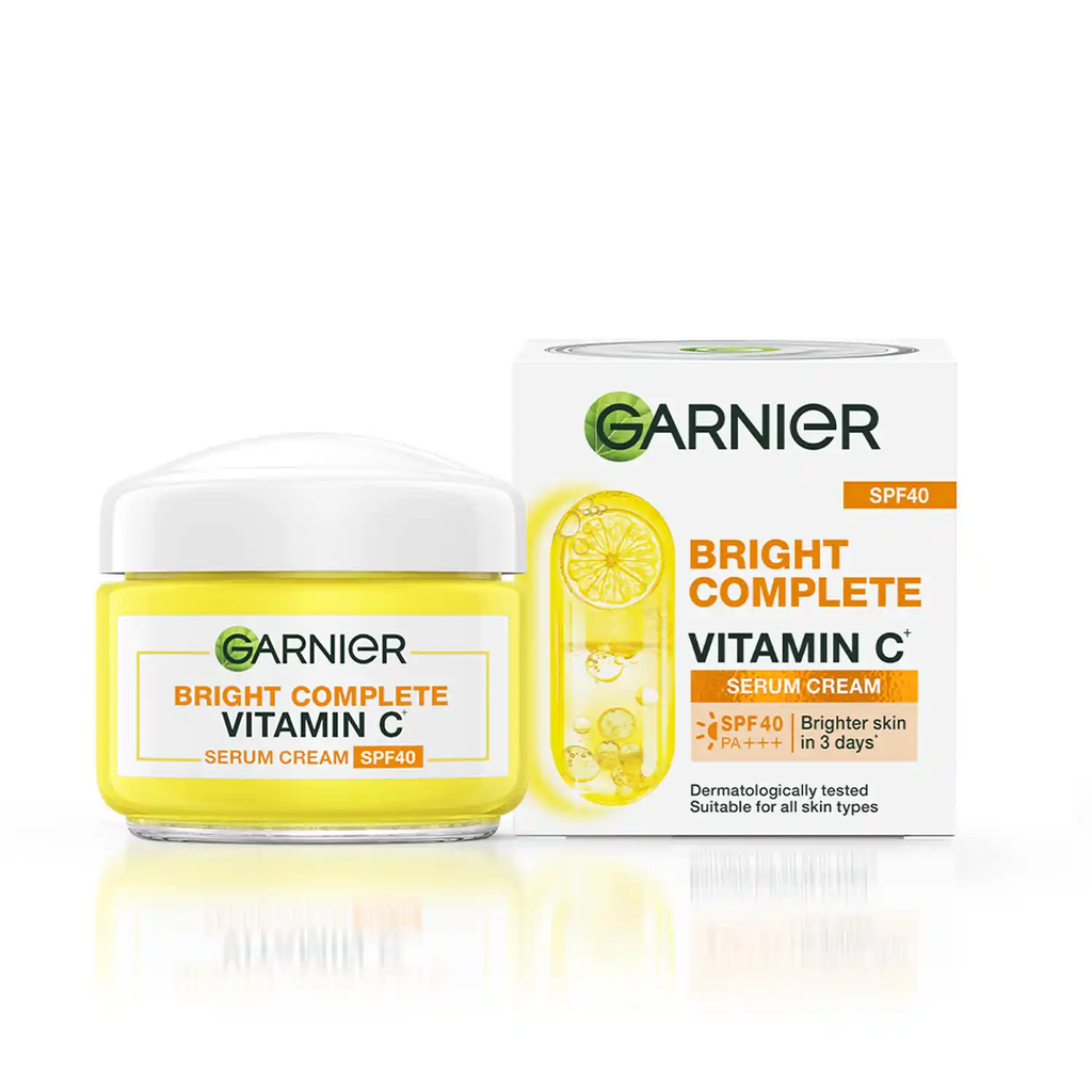Garnier Bright Complete Vitamin C SPF40/PA+++ Serum Cream | Grocsy