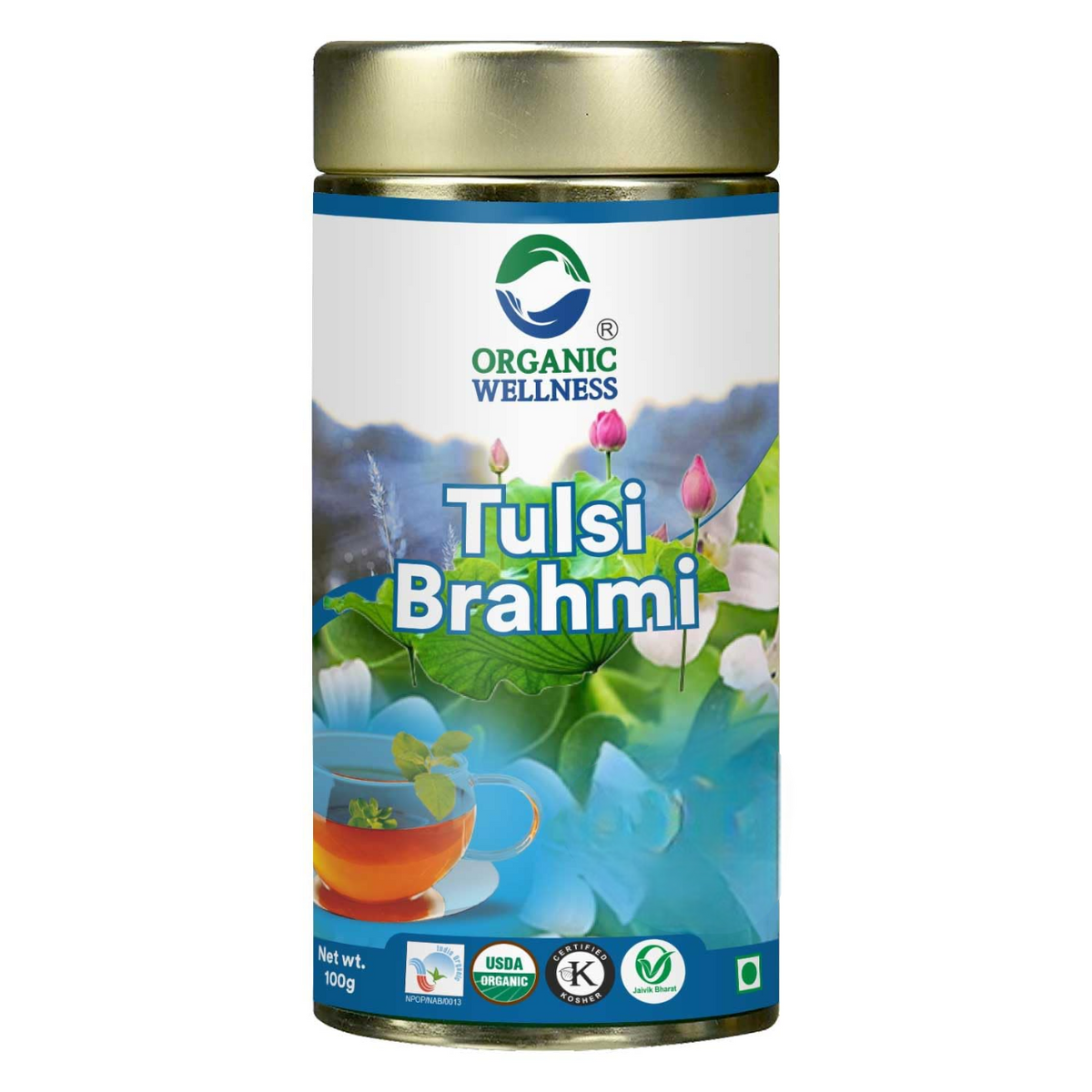 Organic Wellness Tulsi Brahmi Tin Pack | Grocsy
