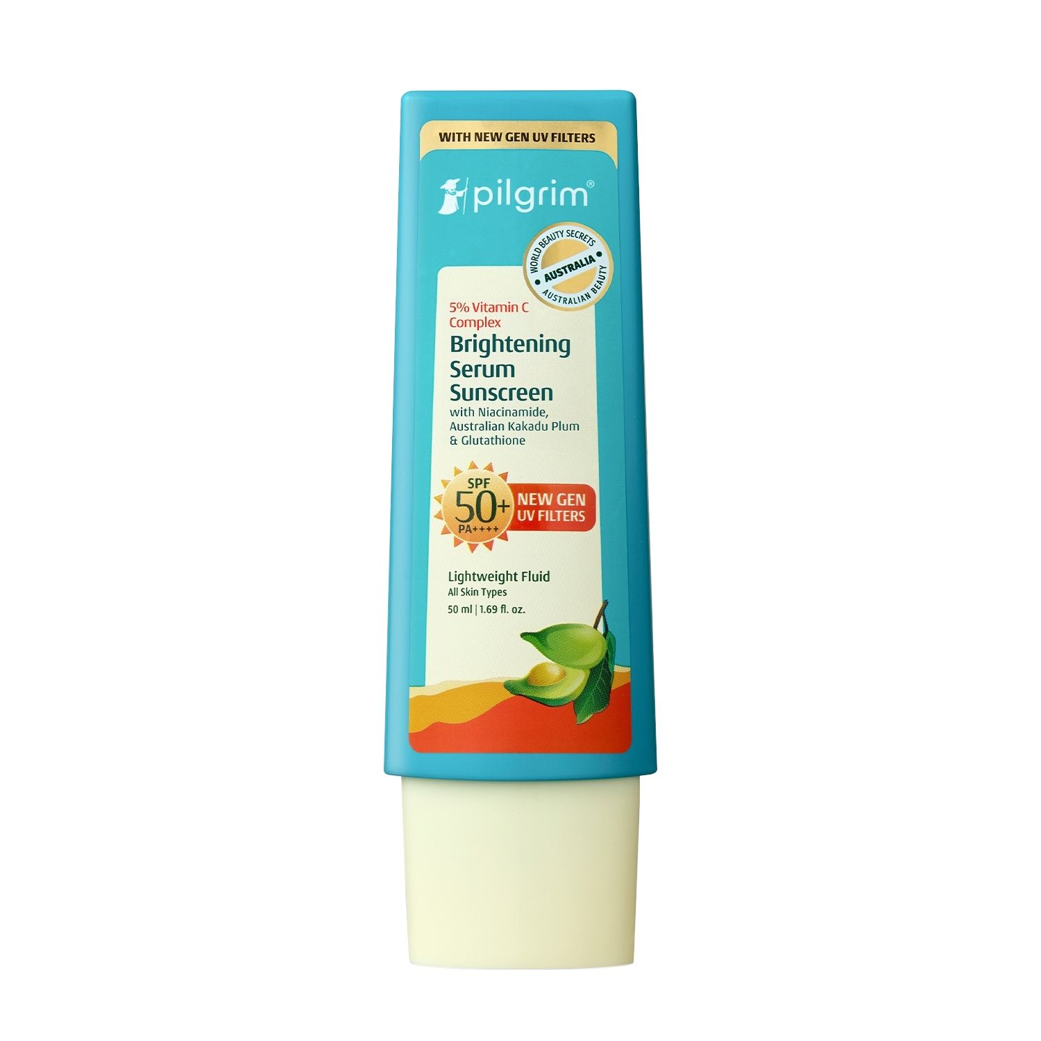 Pilgrim 5% Vitamin C Brightening Ultra Light Gel Sunscreen SPF 60 PA++++ | Grocsy