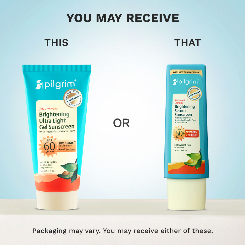 Pilgrim 5% Vitamin C Brightening Ultra Light Gel Sunscreen SPF 60 PA++++ | Grocsy