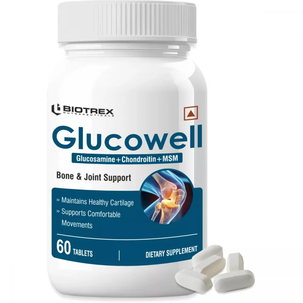 Biotrex Glucowell Glucosamine, Msm & Chondroitin 500mg Tablets | Grocsy