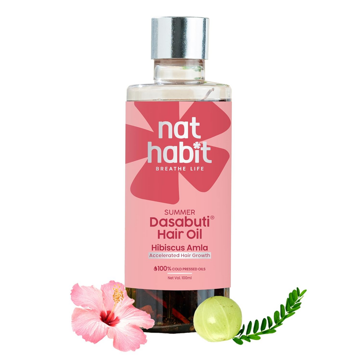 Nat Habit Hibiscus Amla Hair Growth Summer Dasabuti Hair Oil | Grocsy