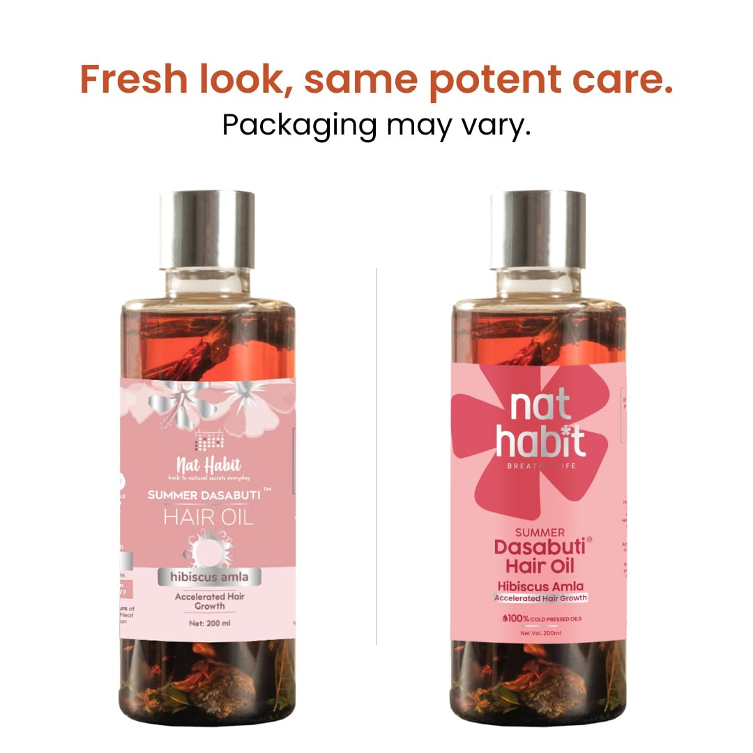 Nat Habit Hibiscus Amla Hair Growth Summer Dasabuti Hair Oil | Grocsy
