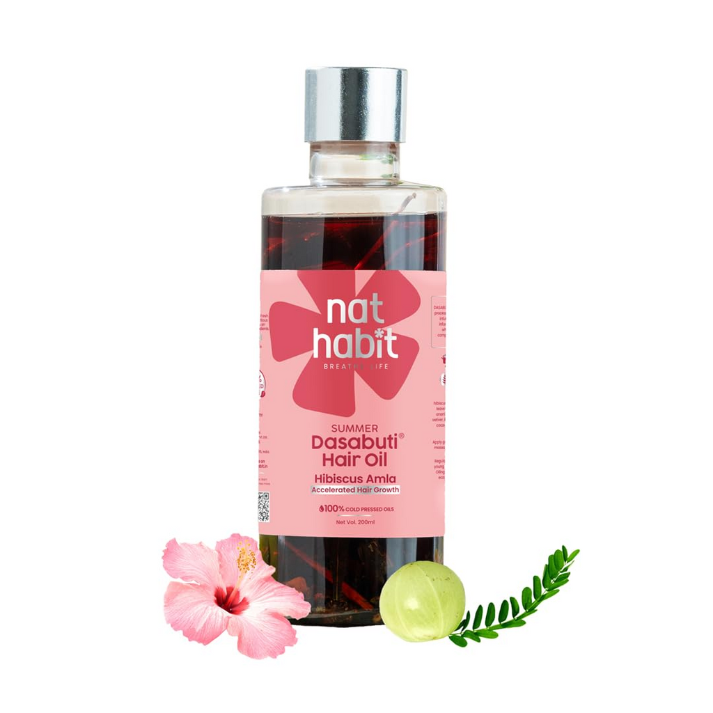 Nat Habit Hibiscus Amla Hair Growth Summer Dasabuti Hair Oil | Grocsy