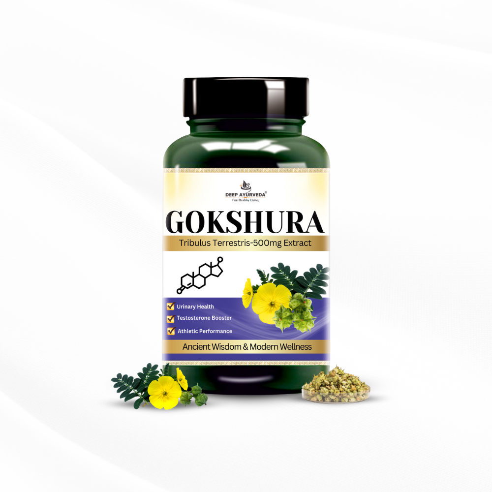 Deep Ayurveda Gokshur 500mg Veg Capsules | Grocsy