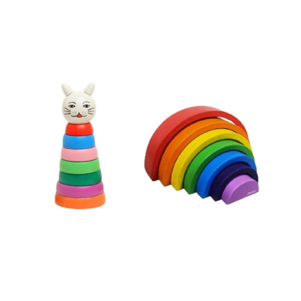 Matoyi Cat Stacker & Rainbow Stacker Combo | Grocsy