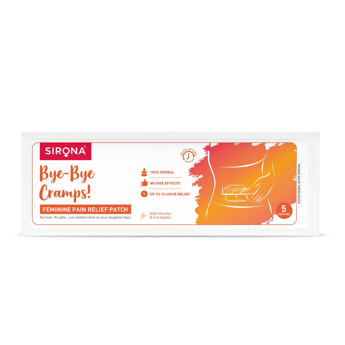 Sirona Period Pain Relief Patches | Grocsy