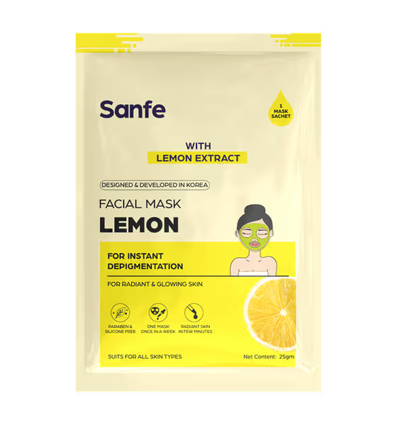 Sanfe Instant Depigmentation Lemon Facial Mask | Grocsy