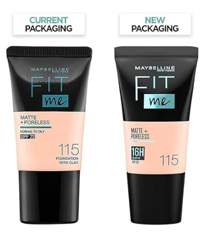Maybelline New York Fit Me Matte + Poreless Liquid Foundation Tube -115 Ivory (18 Ml) | Grocsy