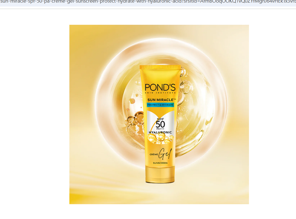 Ponds Sun Miracle SPF 50 PA+++ Crème Gel Sunscreen | Grocsy