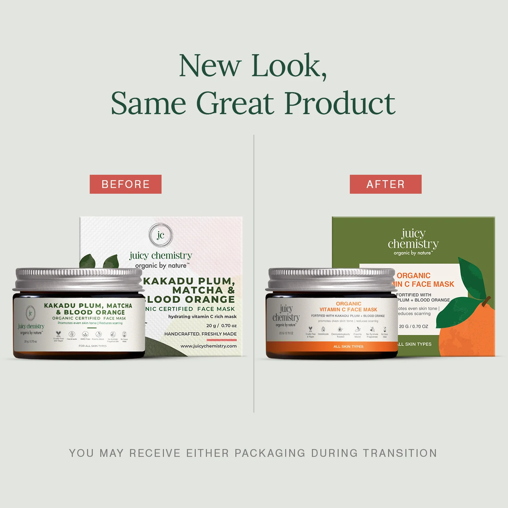 Juicy Chemistry Kakadu Plum, Matcha & Blood Orange Face Mask | Grocsy