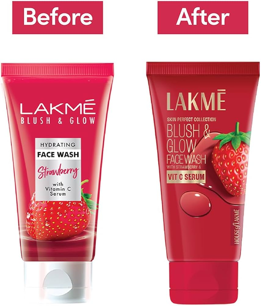 Lakme Blush & Glow Strawberry Freshness Gel Face Wash With Vitamin C Serum | Grocsy