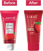 Lakme Blush & Glow Strawberry Freshness Gel Face Wash With Vitamin C Serum | Grocsy