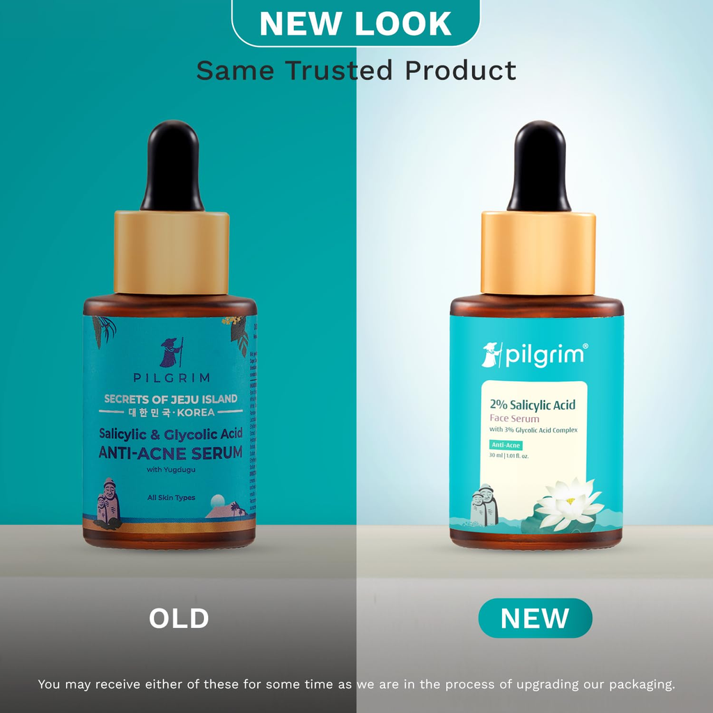 Pilgrim Korean Salicylic Acid 1% + Glycolic Acid 3% Anti Acne Serum For Oily & Acne Prone Skin - Korean Skin Care | Grocsy