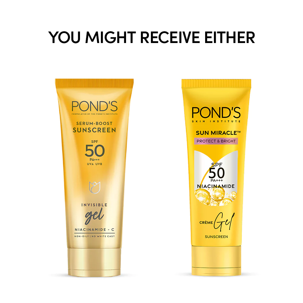 Ponds Serum Boost Sunscreen Gel SPF 50 | Grocsy