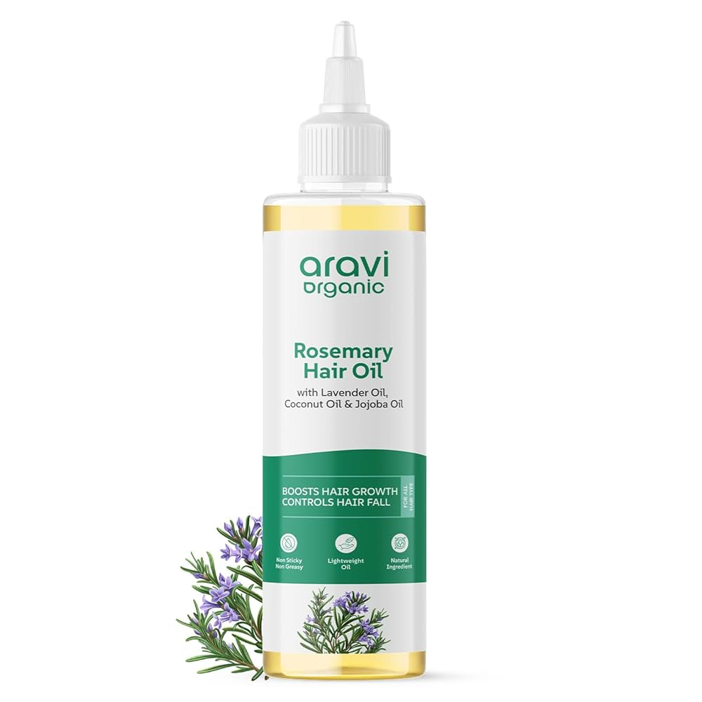 Aravi Organic Rosemary Lavender Hair Growth Hair Oil | Grocsy