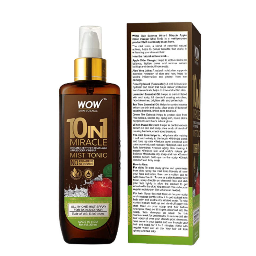 Wow Skin Science 10-In-1 Active Mist Tonic Organic Apple Cider Vinegar | Grocsy
