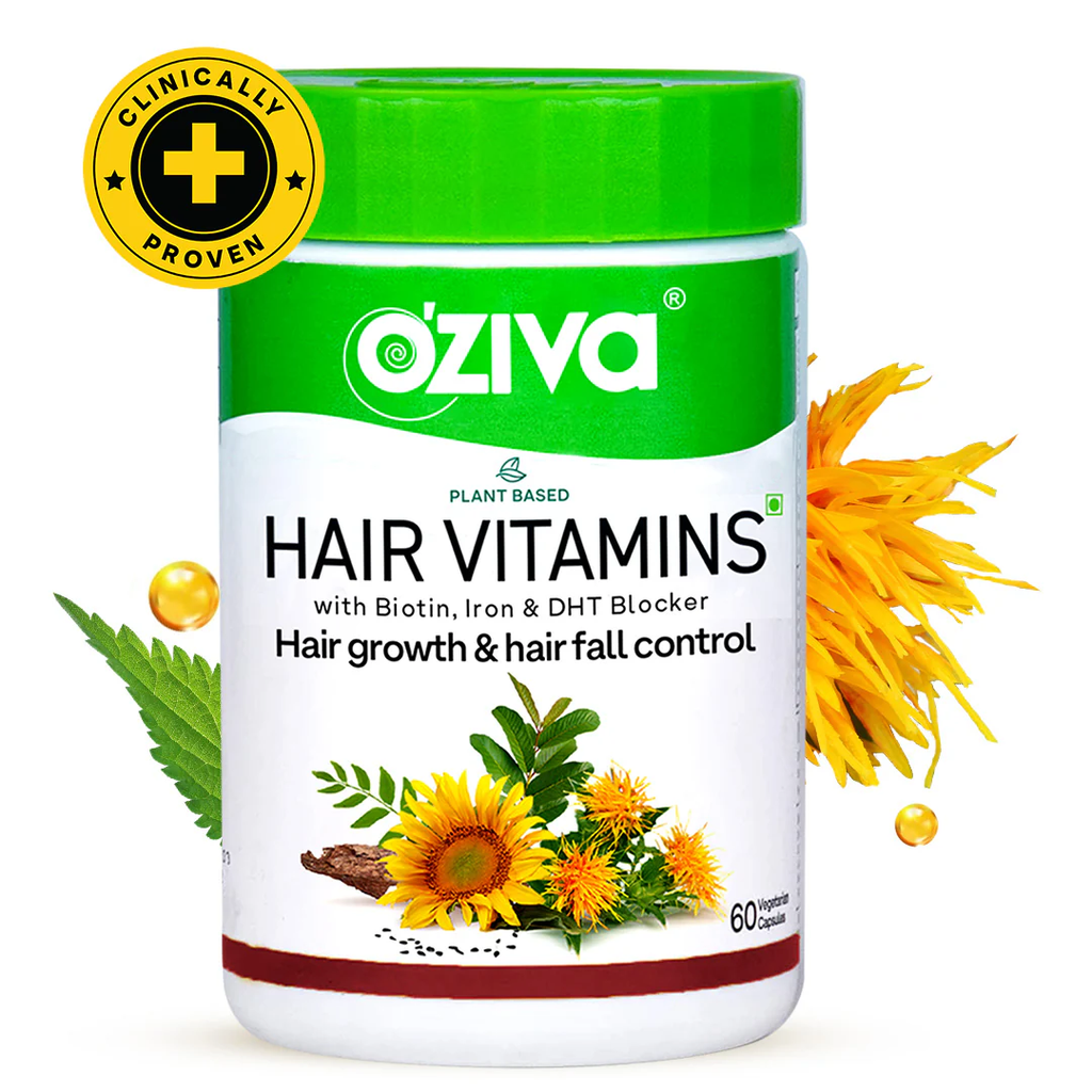 OZiva Hair Vitamins (With Biotin, Iron & Vitamin E) | Grocsy
