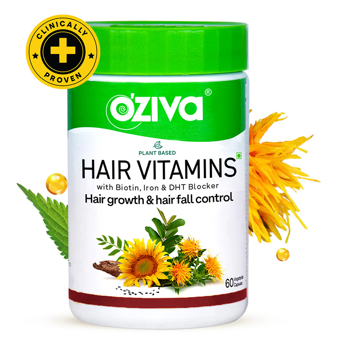 OZiva Hair Vitamins (With Biotin, Iron & Vitamin E) | Grocsy