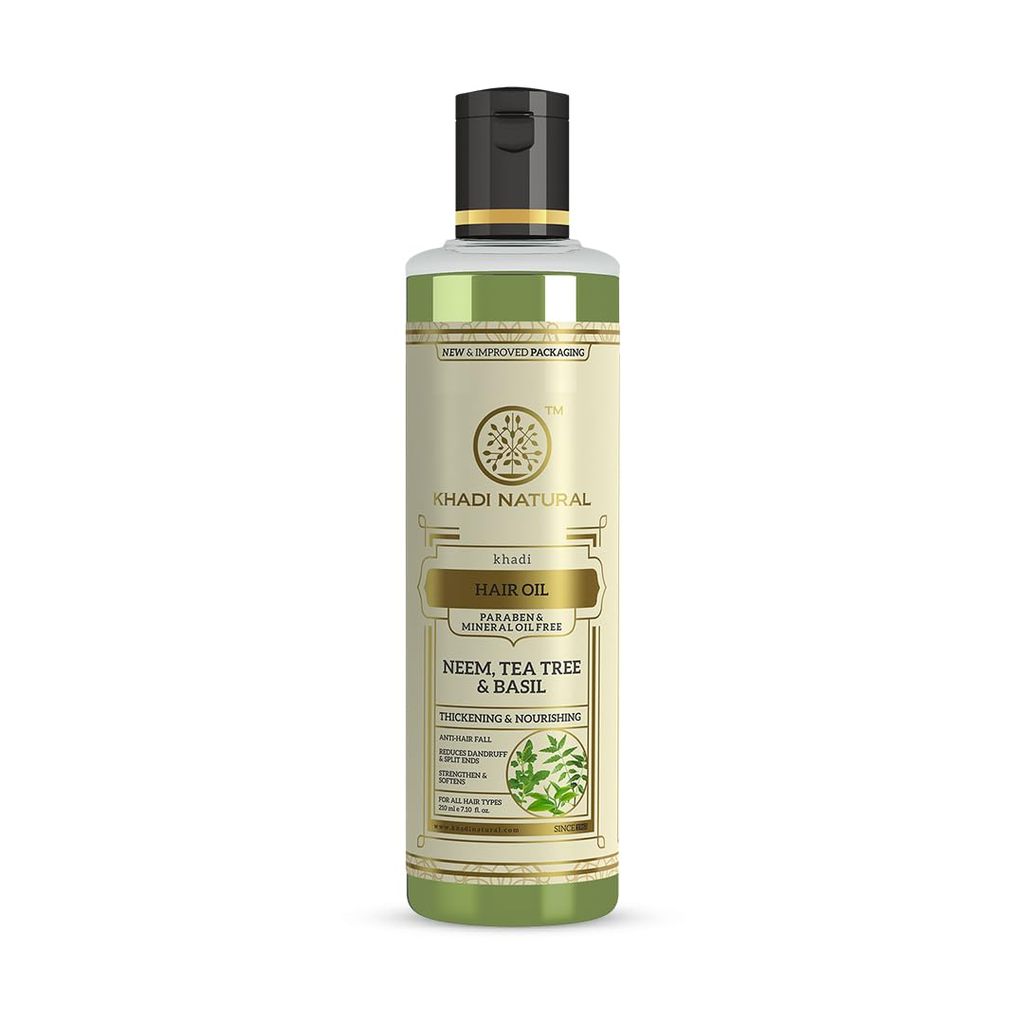 Khadi Natural Neem, Teatree & Basil Hair Oil | Grocsy
