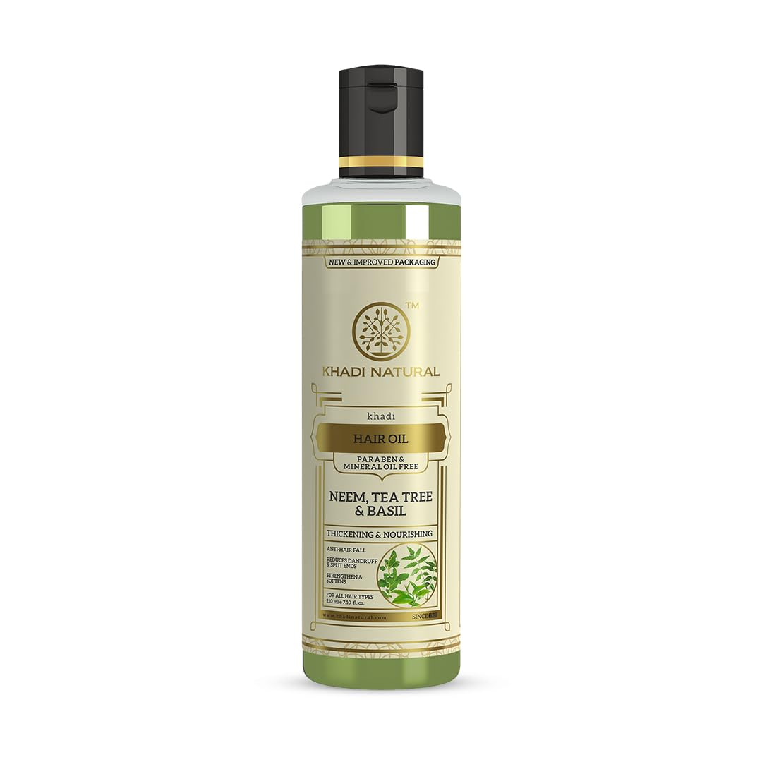 Khadi Natural Neem, Teatree & Basil Hair Oil | Grocsy