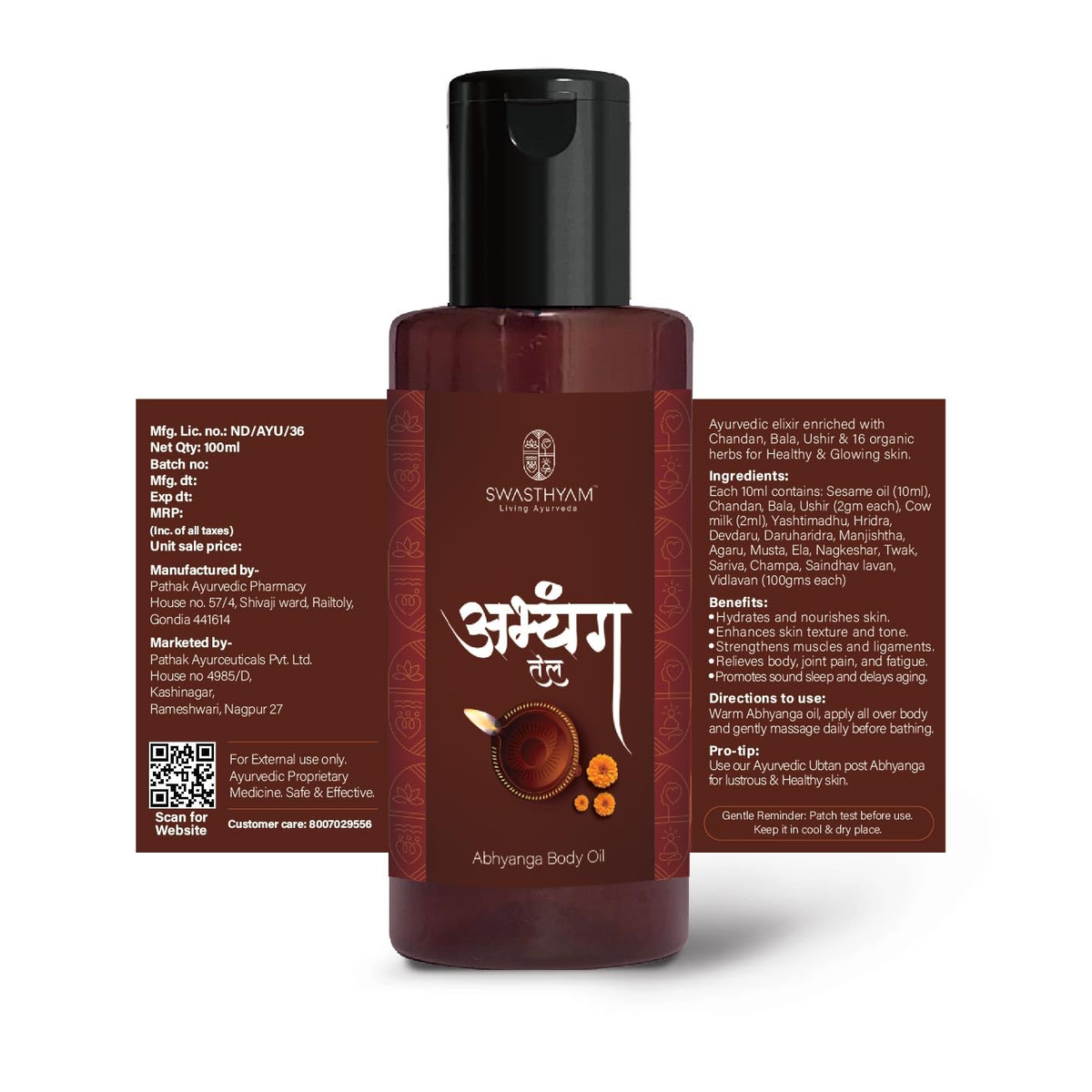 Swasthyam Abhyanga Oil - Body Massage Oil | Grocsy