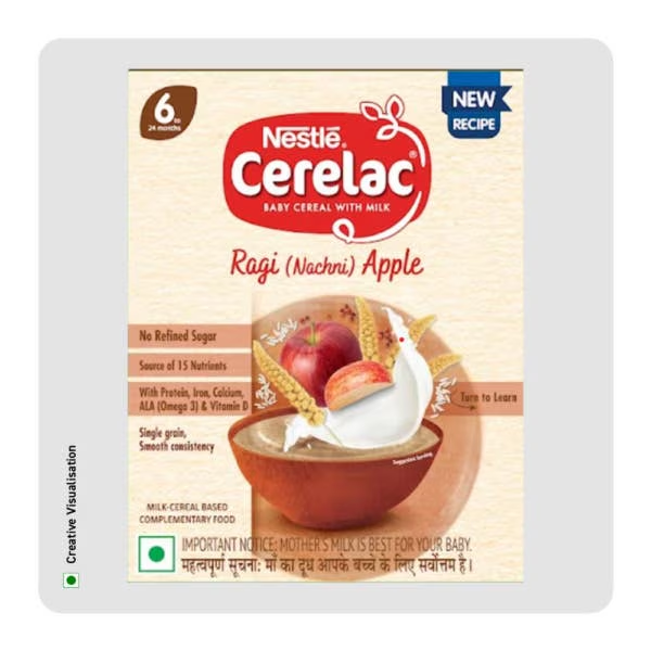 Nestle Cerelac Baby Cereal With Milk - Ragi & Apple | Grocsy