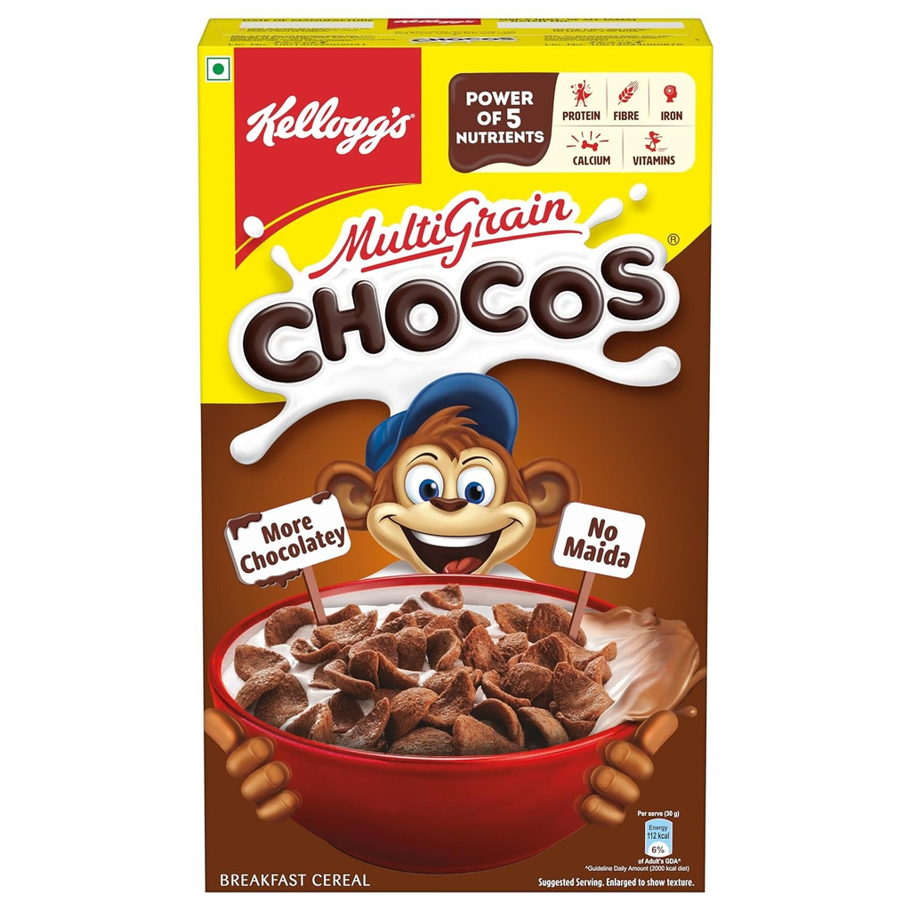 Kellogg's Chocos For Kids, Multigrain Energy, More Chocolatey, Kids Breakfast Cereal | Grocsy