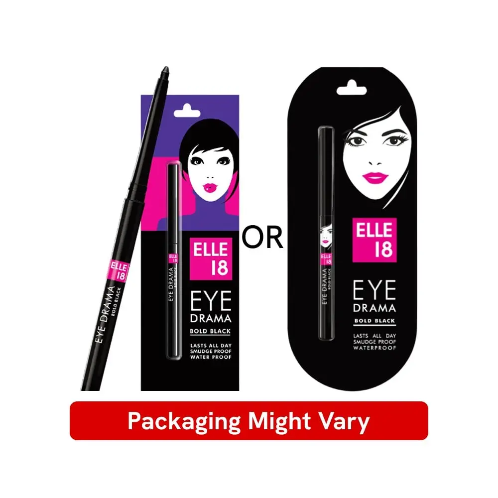 Elle 18 Eye Drama Kajal-Bold Black | Grocsy