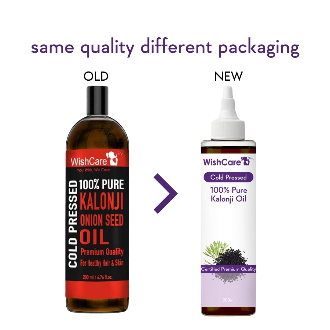 Wishcare Premium Cold Pressed Kalonji - Onion Black Seed Hair Oil | Grocsy