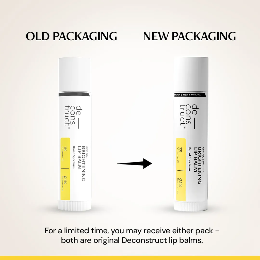 Deconstruct Brightening Lip Balm with SPF 50 - For Dark, Pigmented, Dry, Flaky Lips | Grocsy