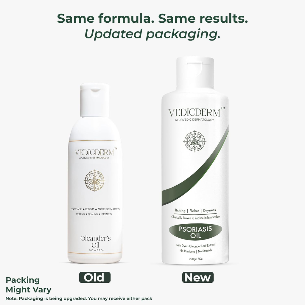 VedicDerm Oleander's Oil for Psoriasis, Eczema, and Atopic Dermatitis | Grocsy