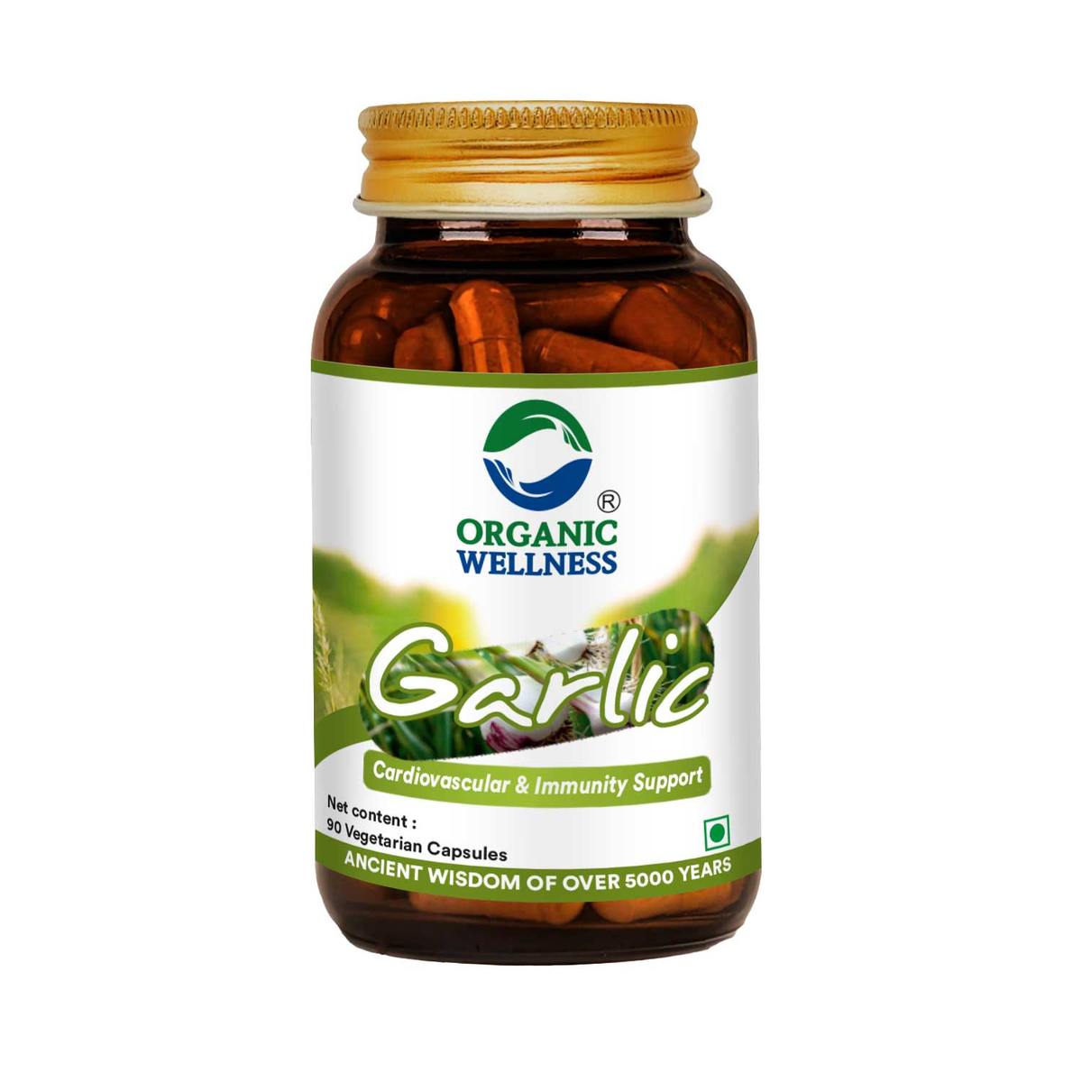 Organic Wellness Garlic Vegetarian Capsules | Grocsy